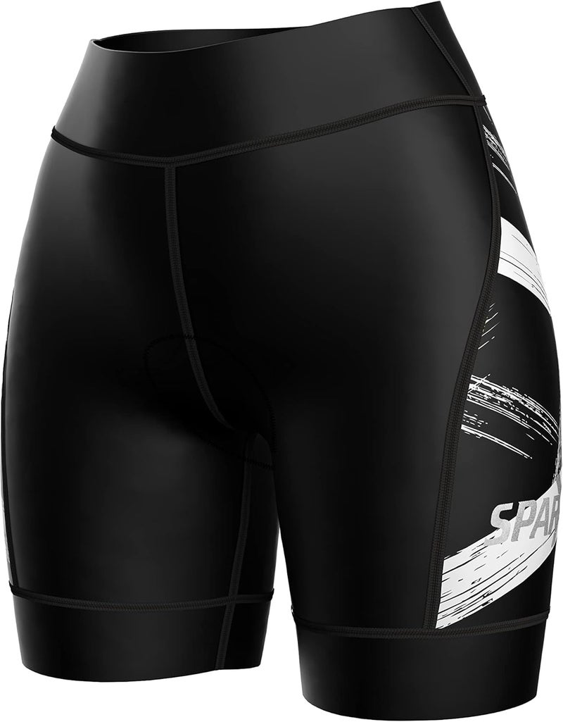 sparx Performance Women Triathlon Shorts Womens Triathlon Bike Short 7” Tri Shorts (Brushes) - Image 1